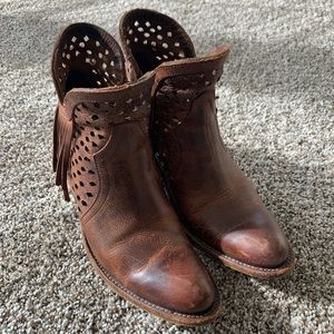 Shyanne Fringe Brown Booties